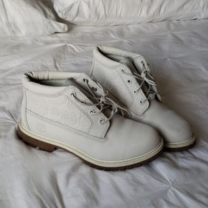 Timberland Boots with Engraved Rose Design